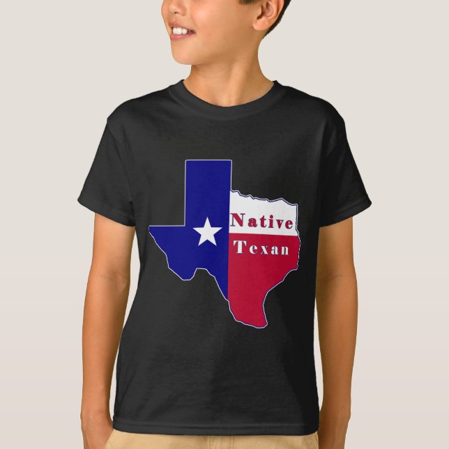 T-shirt Carte texane indigène de drapeau (Devant)