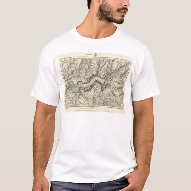 T-shirt Carte topographique de la vallée de Yosemite (Devant)