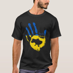 T-shirt Carte Ukrainienne Priez Pour L'Ukraine Restez Avec