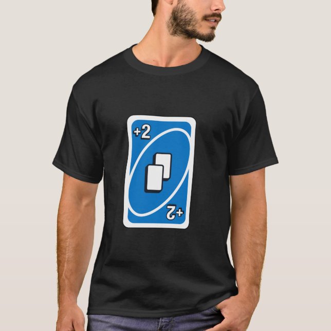 T-shirt Carte UNO Blue Dessin Two (Devant)