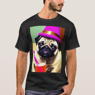 T-shirt Carte vierge Pug fêtard pour toute occasion