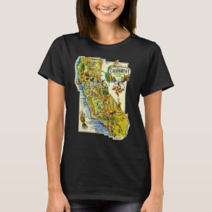 T-shirt Carte vintage De California Tourist Tee Retro Cali