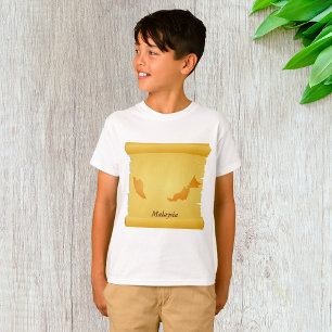 T-shirt Carte vintage de Malaisie en rouleau pour les voya