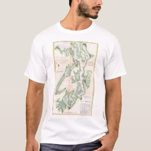 T-shirt Carte Vintage de Puget Sound Washington Coast (186