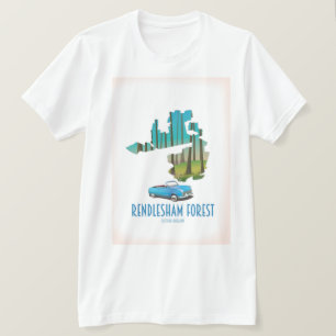 T-shirt Carte Vintage de Rendlesham Forest Suffolk