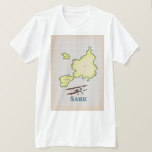 T-shirt Carte vintage de Sark de style rétro