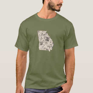 T-shirt Carte vintage d'image de la Géorgie