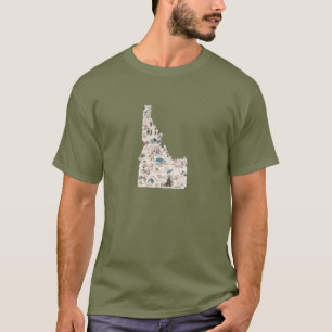 T-shirt Carte vintage d'image de l'Idaho