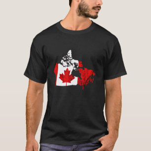 T-shirt Carte Vintage du Canada Drapeau canadien Racines M