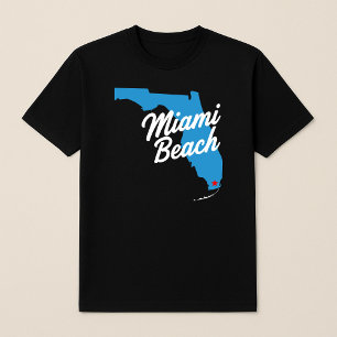 T-shirt Carte vintage Miami Beach Floride Script Typograph