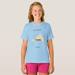 T-shirt - Carte Virginie avec la ville