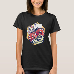 T-shirt Cartes De Poker Carte D'Argent Joueur Tout En Jeu