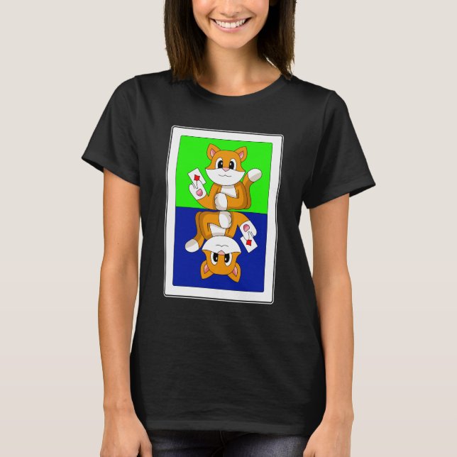 T-shirt Cartes de Poker Cat (Devant)
