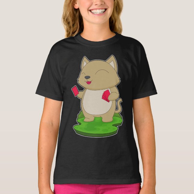 T-shirt Cartes de Poker Cat (Devant)