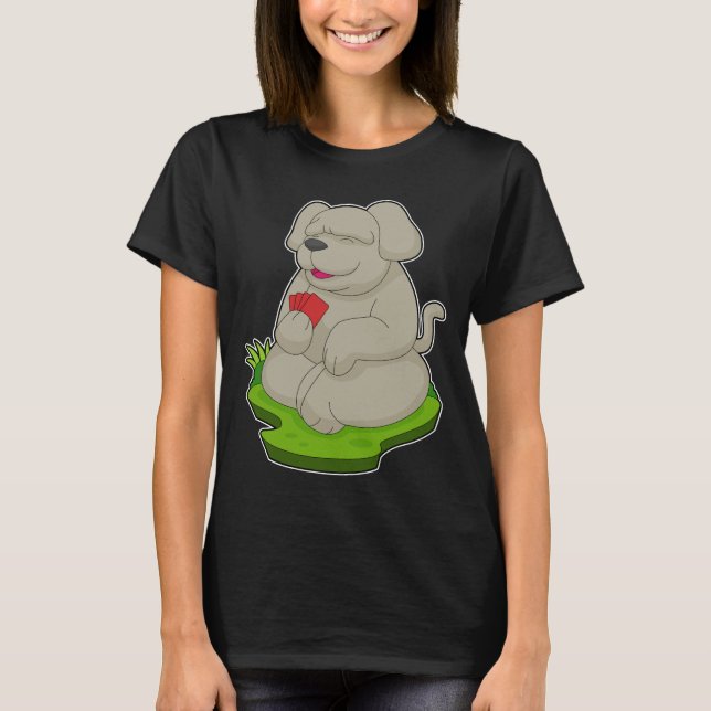 T-shirt Cartes de Poker de chien (Devant)