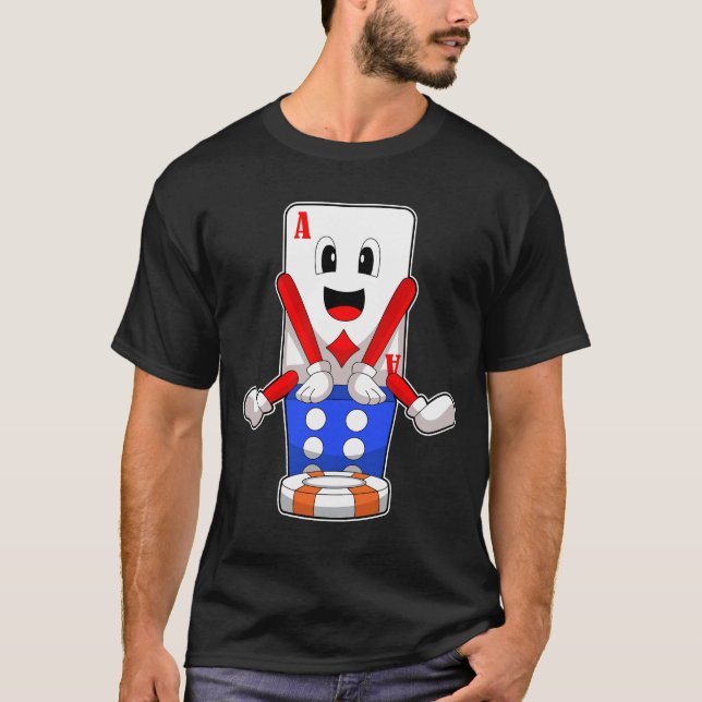 T-shirt Cartes de Poker de dés (Devant)
