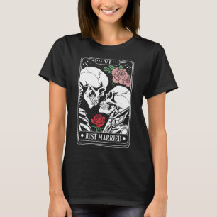 T-shirt Cartes de tarot des jeunes mariés Halloween squele