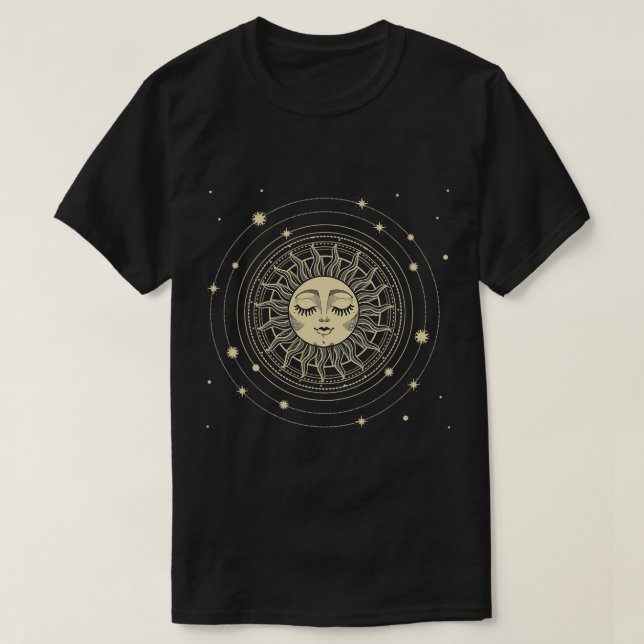 T-shirt Cartes de Tarot Solaire Céleste Horoscope Zodiac A (Design devant)