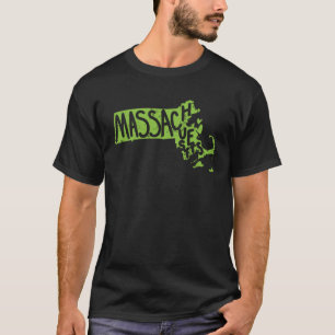 T-shirt Cartes Massachusetts Plan Amérique Amérique Amériq