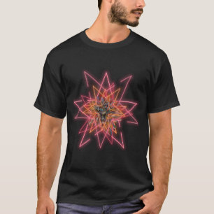 T-shirt Cartes postales néon Impression fleur néon