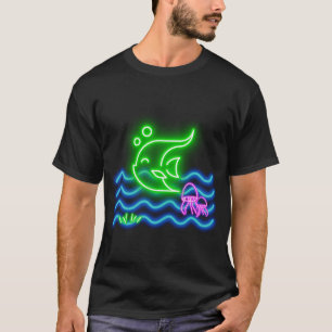 T-shirt Cartes postales néon Impression néon Poisson