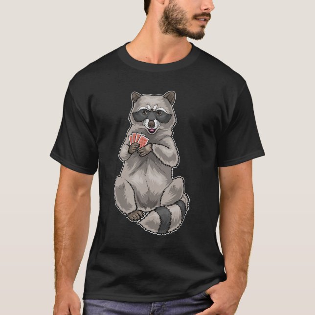 T-shirt Cartes Racoon Poker Poker (Devant)