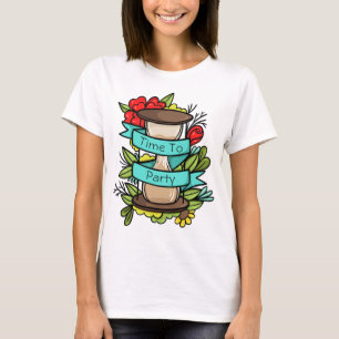 T-shirt Cartographie Heure de fête Verre Nouvel An