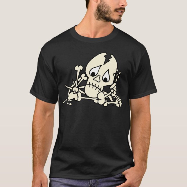 T-shirt Cartographie Os cassés Squelette (Devant)