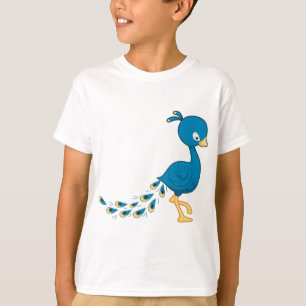 T-shirt Carton bleu paon Oiseau