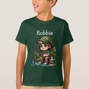 T-shirt Carton de pêche petit garçon personnalisé