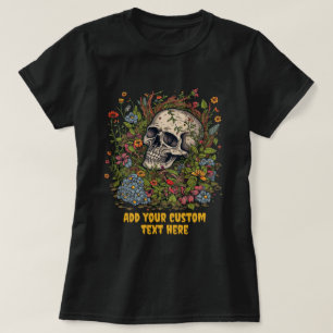 T-shirt Carton Squelette Floral Cottagecore Squelette Louv