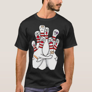 T-shirt Cartoon Bowling Peur Bowling Pins Drôle Sport Bo