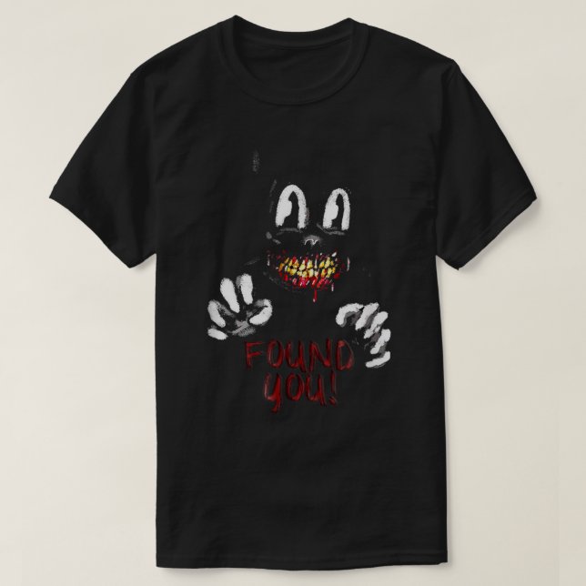 T-shirt Cartoon chat Déplaisant Horreur tour ou réglez (Design devant)