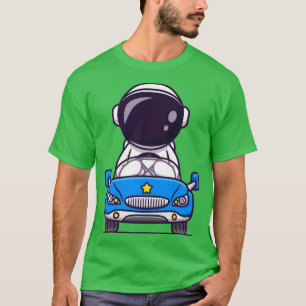 T-shirt Cartoon de voiture de conduite de l'astronaute mig