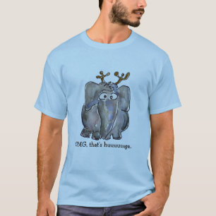 T-shirt Cartoon Elephant Funny Tee - shirt