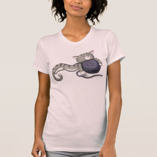 T-shirt Cartoon Kitty avec boule de fil