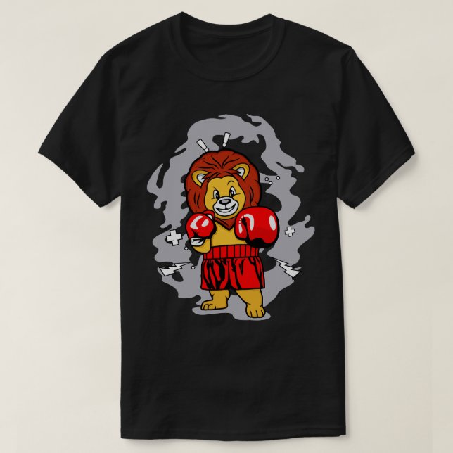 T-SHIRT CARTOON LION BOXING (Design devant)