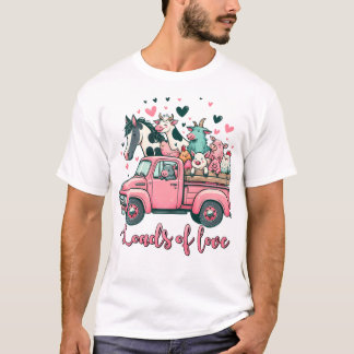 T-shirt Cartoon mignonne Gros animal de ferme Saint-Valent
