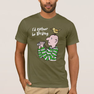 T-shirt Cartoon Oiseau Watcher & Bird
