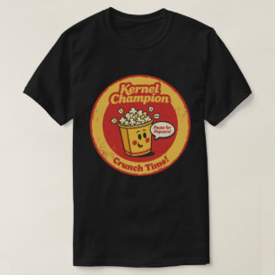 T-shirt Cartoon Popcorn Bucket "Champion du noyau" Graphiq