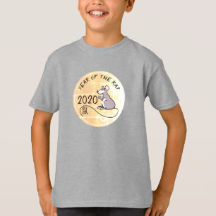 T-shirt Cartoon Rat chinois Nouvel An 2020 Kids Tee