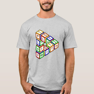 T-shirt Cartoon Rouge Bleu Jaune Vert Jouet Blocs Art