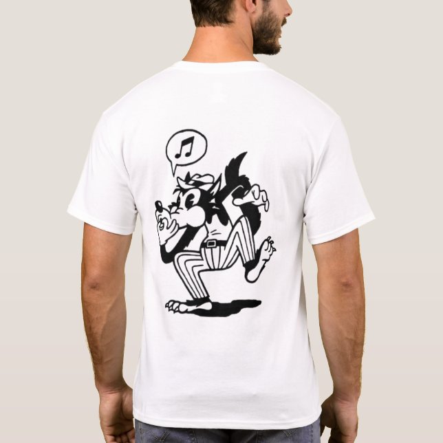 T-shirt Cartoon Wolf Whistling (Dos)