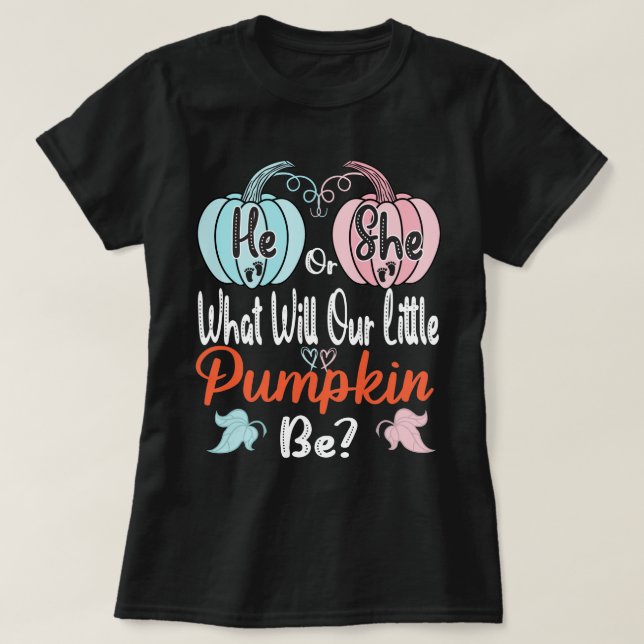 T-shirt Cas Gender Reveal ou she ? -Baby shower (Design devant)