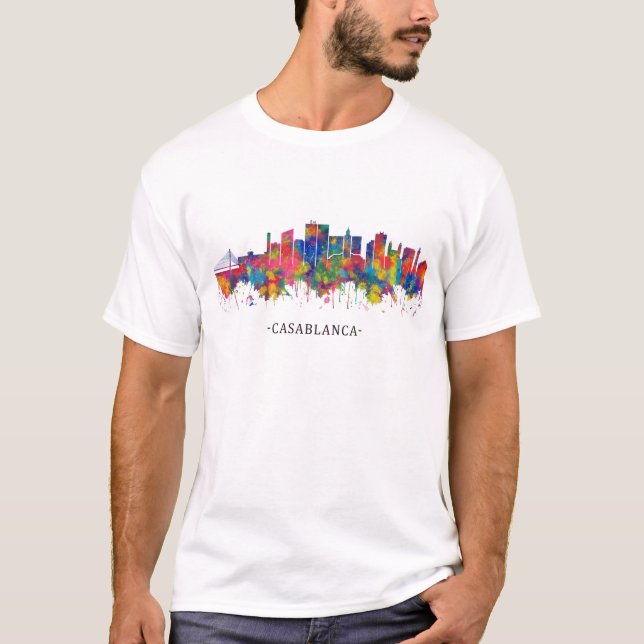 T-shirt Casablanca Maroc Skyline (Devant)
