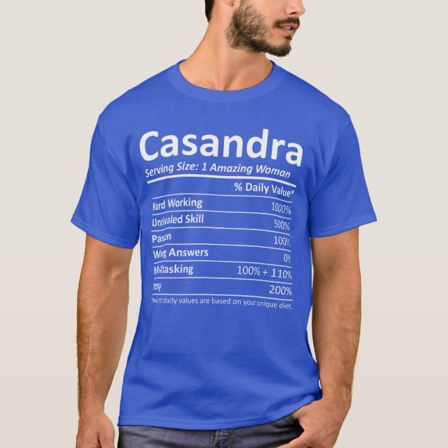 T-shirt CASANDRA Nutrition Personalized Name Funny Christm (Devant)