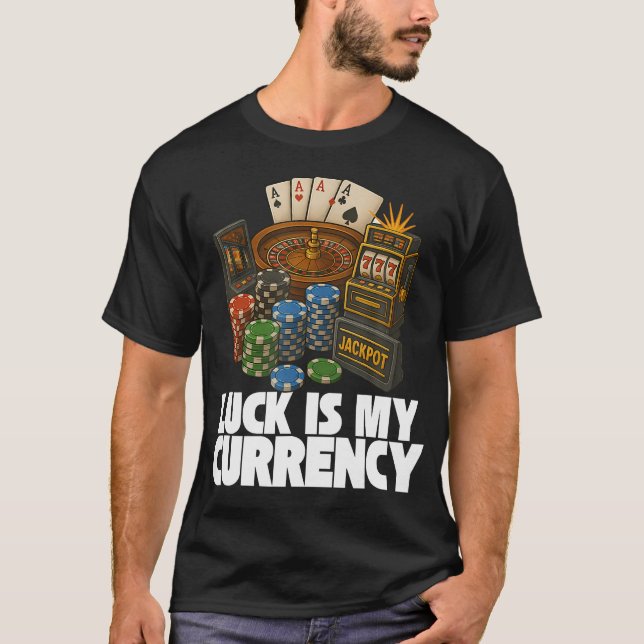 T-shirt Casino Chips Roulette Slots Poker Vegas Gambling C (Devant)