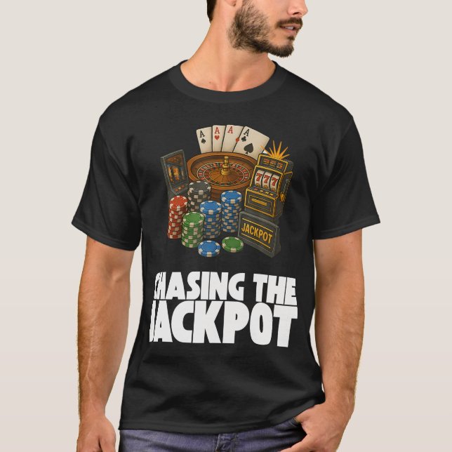 T-shirt Casino Chips Roulette Slots Poker Vegas Gambling C (Devant)