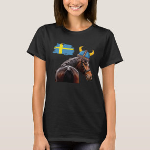 T-shirt Casque à corne de race de cheval de Suède Hommes F