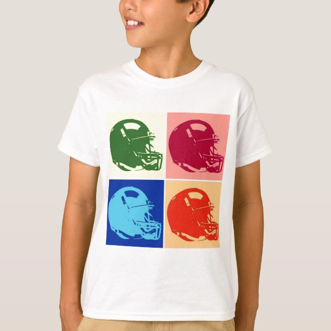 T-shirt Casque de Football Art Pop Quatre Couleurs (Devant)